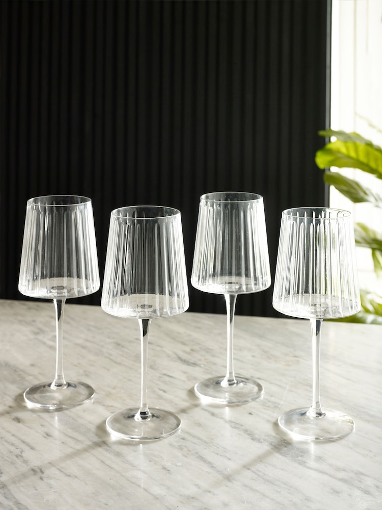 Set of 4 Clear Collins Wine Glasses - Image 3 of 4