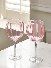 Set of 2 Pink Ottilie Gin Glasses - Image 2 of 4