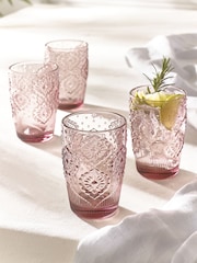 Set of 4 Pink Sophia Tumbler Glasses - Image 1 of 4