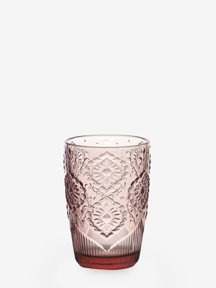 Set of 4 Pink Sophia Tumbler Glasses - Image 4 of 4