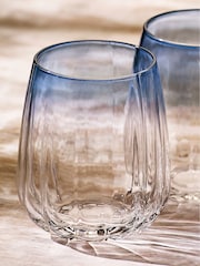 Set of 4 Blue Salcombe Tumbler Glasses - Image 2 of 4