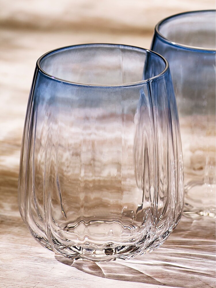 Set of 4 Blue Salcombe Tumbler Glasses - Image 2 of 4