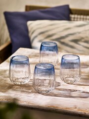 Set of 4 Blue Salcombe Tumbler Glasses - Image 3 of 4