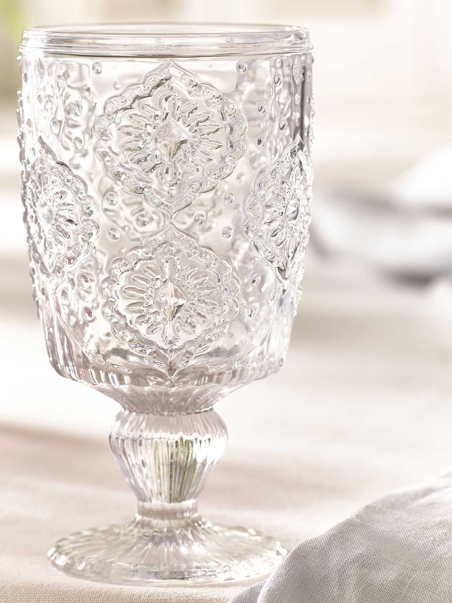 Silver wine glasses next store