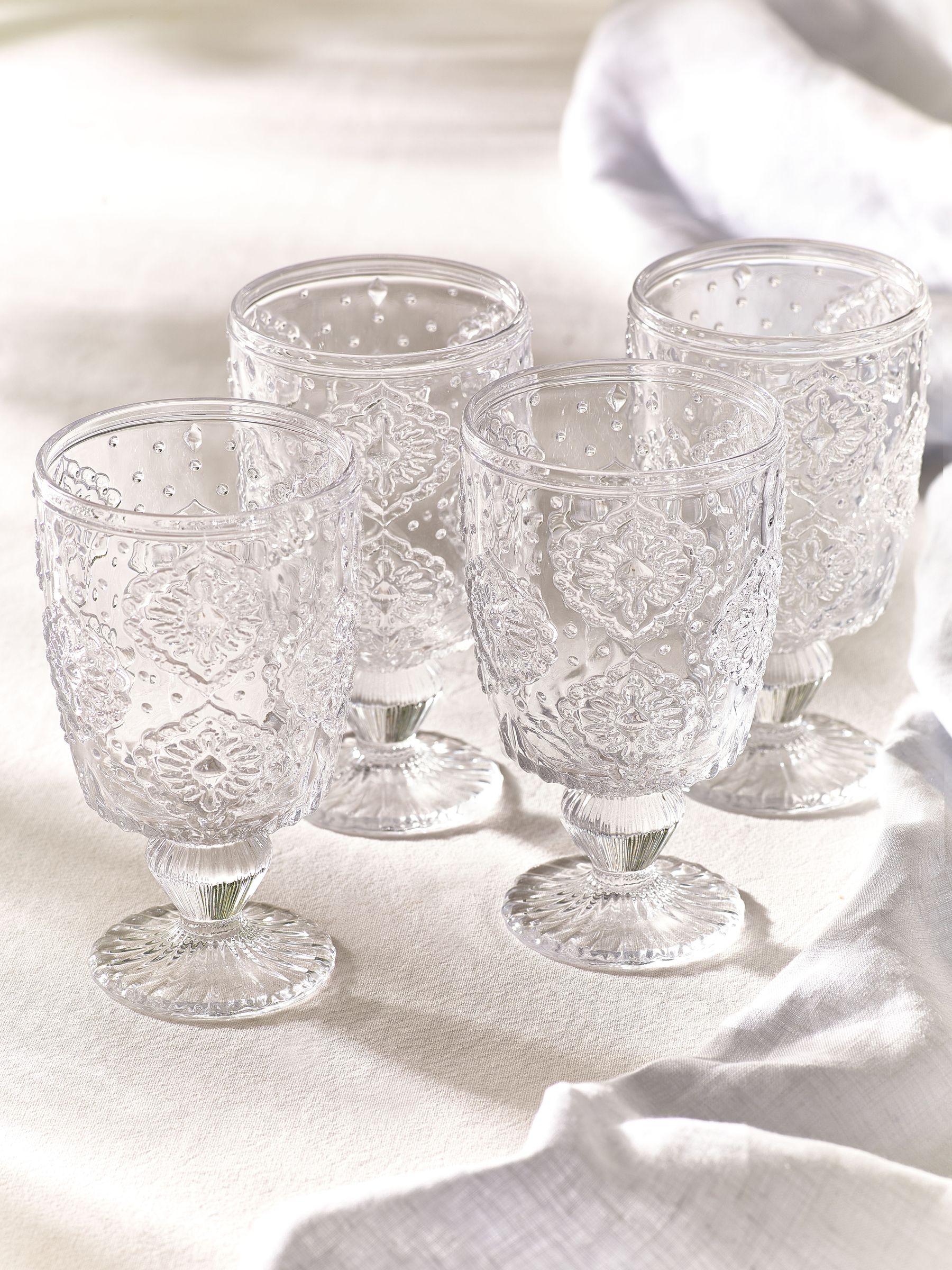 Silver wine glasses next store
