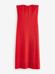 Red Bandeau Jersey Summer Dress - Image 8 of 9
