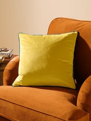 Furn Yellow Meridian Velvet 45cm X 45cm Cushion Cover - Image 1 of 5