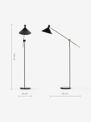 MADE.COM Black/Gold Ogilvy Task Floor Lamp - Image 4 of 4