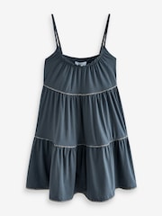 Navy Jersey Tiered Summer Dress - Image 5 of 6
