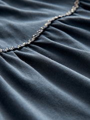 Navy Jersey Tiered Summer Dress - Image 6 of 6