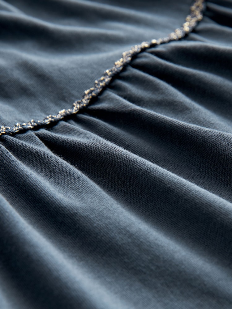 Navy Jersey Tiered Summer Dress - Image 6 of 6