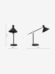 MADE.COM Black/Brass Ogilvy Task Table Lamp - Image 3 of 3