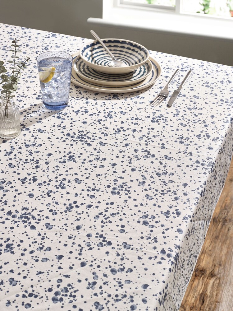 Blue Salcombe Spot Wipe Clean Table Cloth - Image 1 of 4