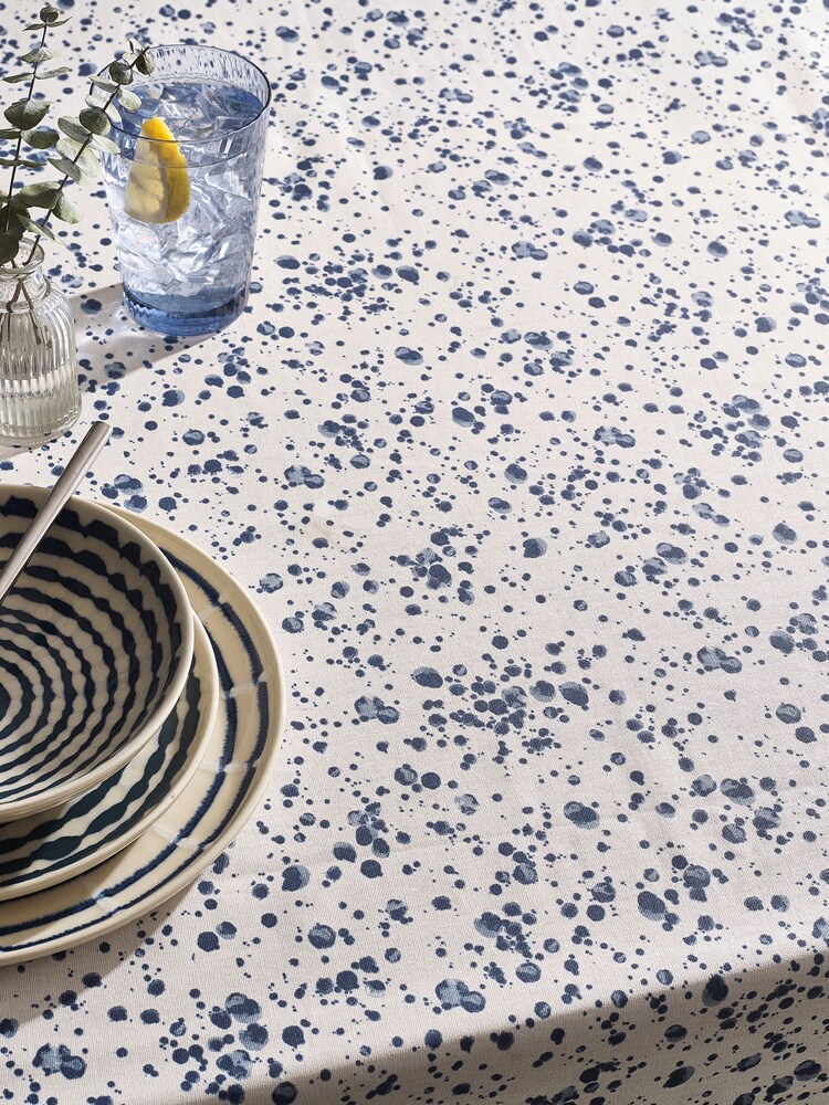 Blue Salcombe Spot Wipe Clean Table Cloth - Image 2 of 4