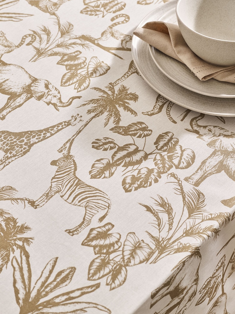 Natural Safari Print Wipe Clean Table Cloth - Image 2 of 4