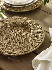 Set of 2 Natural Woven Seagrass Charger Placemats - Image 4 of 5