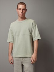 Green Cotton Rich Jersey Short Sleeve Crew Neck Sweatshirt - Image 1 of 3