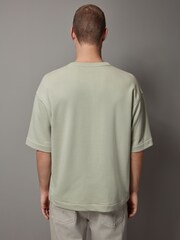 Green Cotton Rich Jersey Short Sleeve Crew Neck Sweatshirt - Image 2 of 3