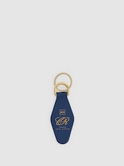 Reiss Blue Pisa Reiss | Ché Grained Leather Keyring - Image 1 of 3