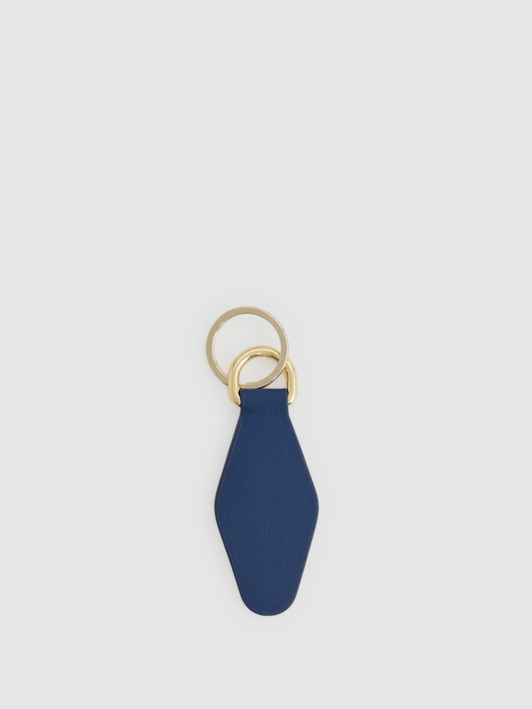 Reiss Blue Pisa Reiss | Ché Grained Leather Keyring - Image 2 of 3