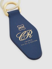 Reiss Blue Pisa Reiss | Ché Grained Leather Keyring - Image 3 of 3