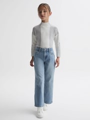 Reiss Denim Marion 9-14 yrs Straight Leg Sequin Detail Jeans - Image 1 of 6