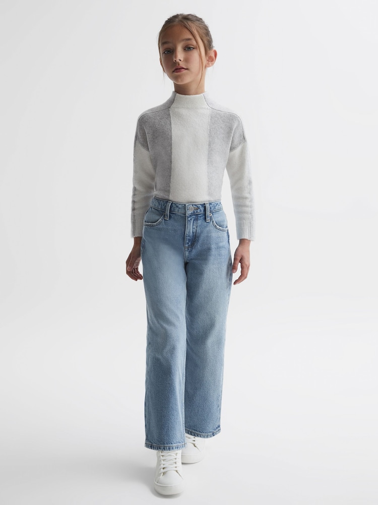 Reiss Denim Marion 9-14 yrs Straight Leg Sequin Detail Jeans - Image 1 of 6