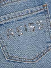Reiss Denim Marion 9-14 yrs Straight Leg Sequin Detail Jeans - Image 6 of 6