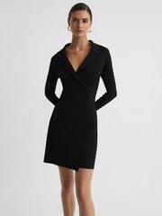 Reiss Black Elisha Double Breasted Mini Dress - Image 3 of 5
