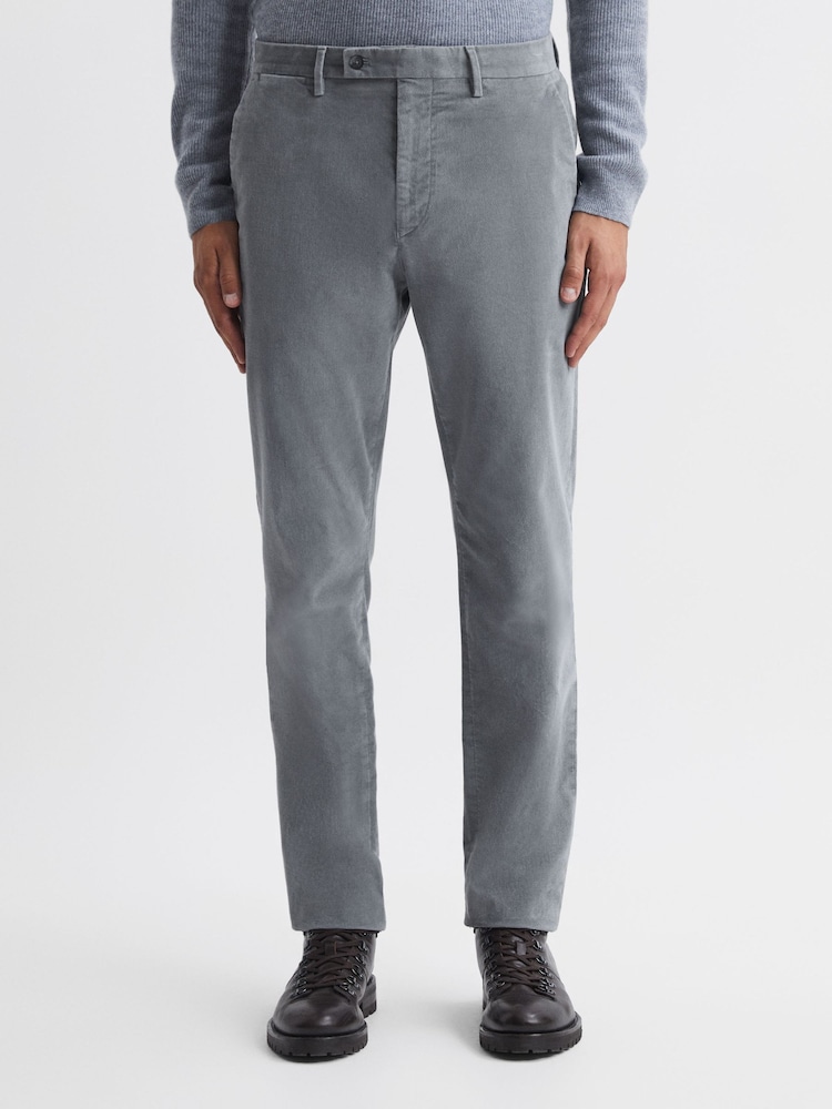 Gris - Pantalones de corte slim en algodón cepillado Strike de Reis - Imagen 1 de 4
