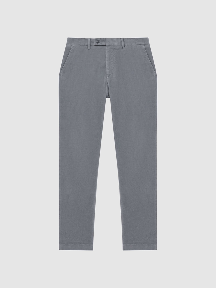 Gris - Pantalones de corte slim en algodón cepillado Strike de Reis - Imagen 2 de 4