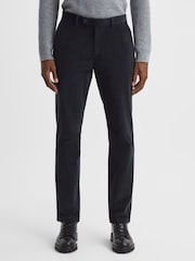 Reiss Navy Strike Slim Fit Brushed Cotton Trousers - Image 1 of 6