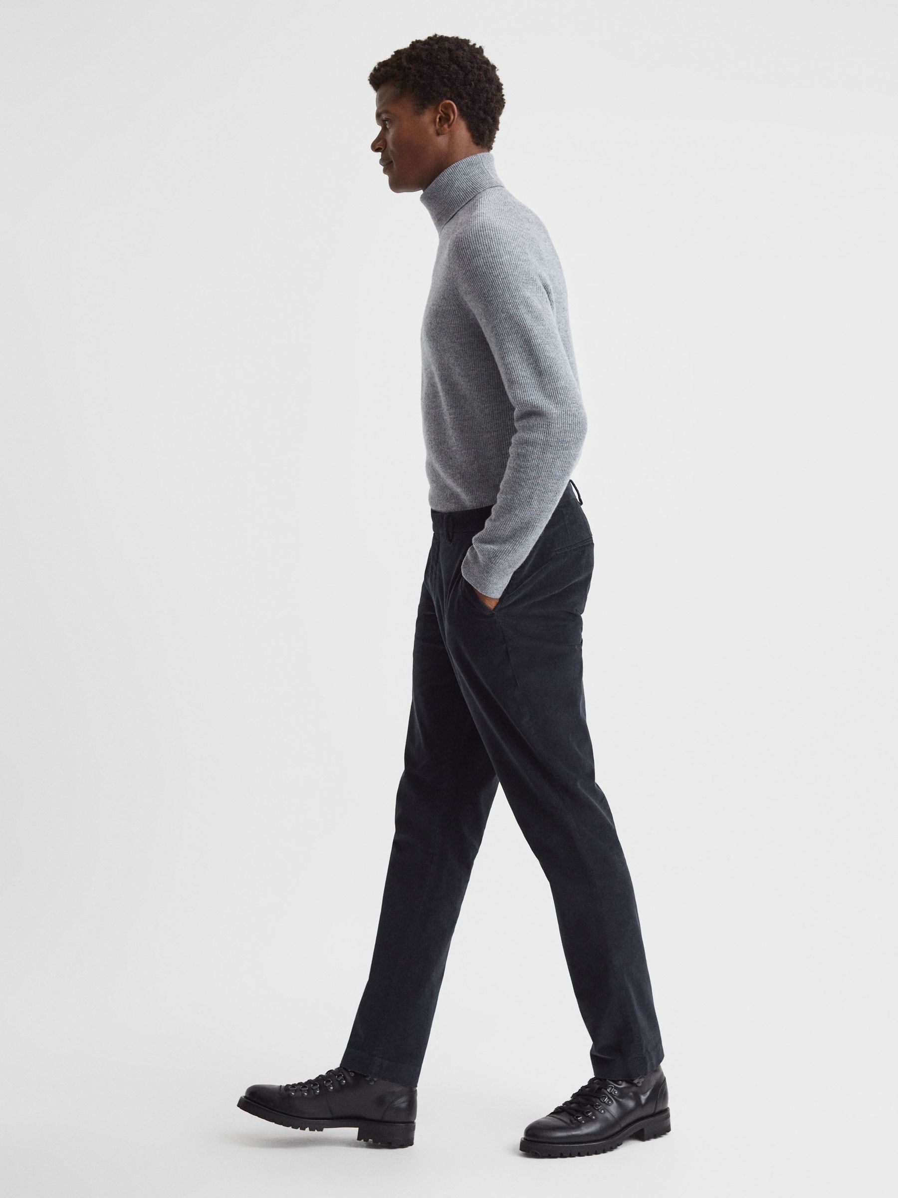 Buy Reiss Navy Strike Slim Fit Brushed Cotton Trousers from Buy Reiss Navy Strike Slim Fit Brushed Cotton Trousers from