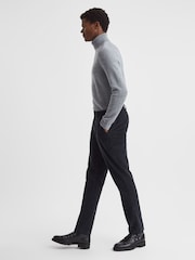 Reiss Navy Strike Slim Fit Brushed Cotton Trousers - Image 6 of 6