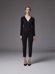 LK Bennett Black Jersey Eames Wrap Top - Image 1 of 4