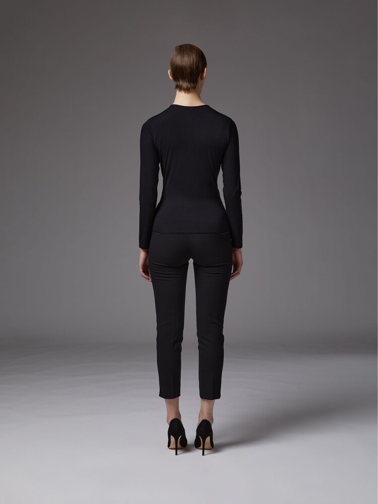 LK Bennett Black Jersey Eames Wrap Top - Image 2 of 4