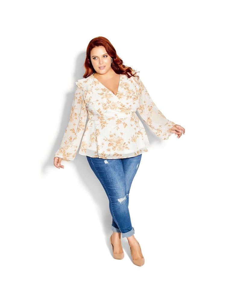 City Chic Ellie White Top - Image 1 of 3 City Chic Ellie White Top - Image 1 of 3