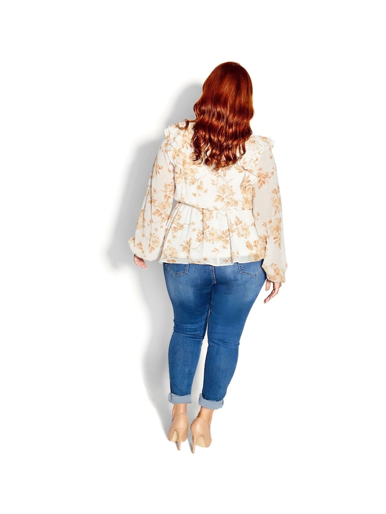 City Chic Ellie White Top - Image 2 of 3 City Chic Ellie White Top - Image 2 of 3