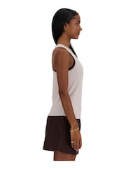 New Balance Grey Linear Heritage Rib Knit Racer Tank - Image 3 of 7