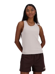 New Balance Grey Linear Heritage Rib Knit Racer Tank - Image 5 of 7