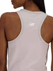 New Balance Grey Linear Heritage Rib Knit Racer Tank - Image 6 of 7