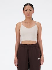 New Balance Grey Linear Heritage Soft Bra Top - Image 1 of 6