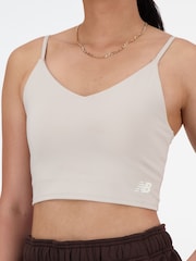 New Balance Grey Linear Heritage Soft Bra Top - Image 4 of 6
