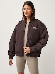 New Balance Black Linear Heritage Woven Bomber Jacket - Image 1 of 6