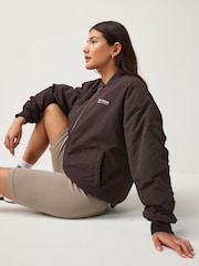 New Balance Black Linear Heritage Woven Bomber Jacket - Image 4 of 6