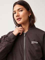 New Balance Black Linear Heritage Woven Bomber Jacket - Image 5 of 6