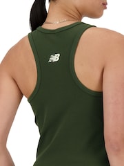 New Balance Green Linear Heritage Rib Knit Racer Tank - Image 6 of 7