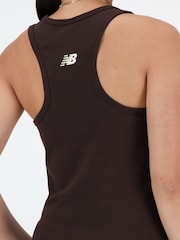 New Balance Brown Linear Heritage Rib Knit Racer Tank - Image 6 of 7