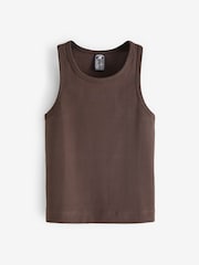 New Balance Brown Linear Heritage Rib Knit Racer Tank - Image 7 of 7