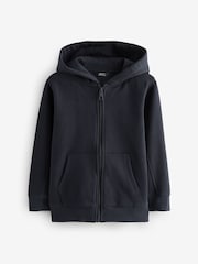 Navy Blue Plain Zip Through Hoodie (3-16yrs) - Image 1 of 4